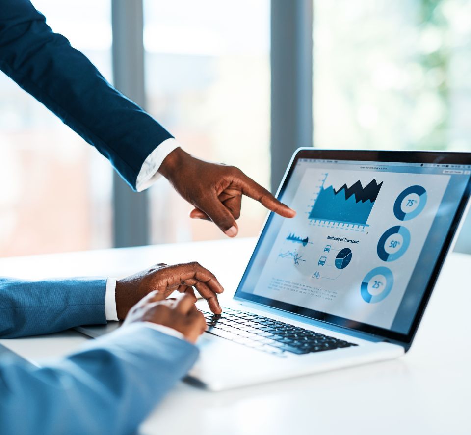 Icons representing cloud computing, software solutions, and IT support