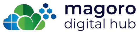 Professional team working on digital transformation solutions at Magoro Digital Hub